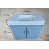 Gabinete Moderno Gris Lavabo 80cm Tocador Nuevo