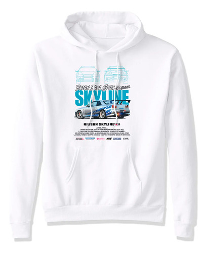 Sudadera Poster Auto Nissan Brian Earl Spliner R34 Skyline