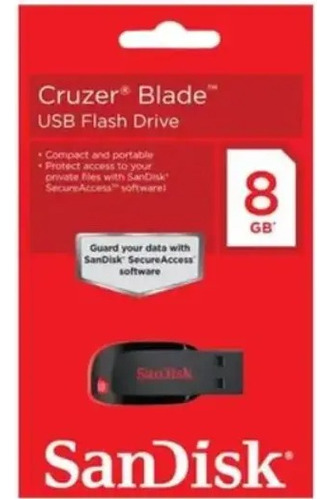 Pendrive Sandisk Blade 8gb Preto E Vermelho  2.0 Oferta 