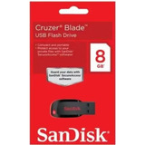 Pendrive Sandisk Blade 8gb Preto E Vermelho  2.0 Oferta 