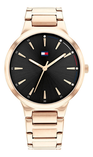 Reloj Tommy Hilfiger Para Mujer De Acero Rosé 1782400 Color De La Malla Rosé Gold Color Del Bisel Rose Gold Color Del Fondo Negro