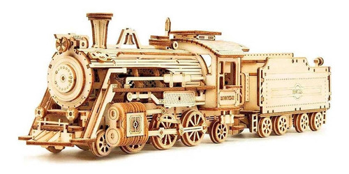Tren De Madera Con Vagon Steam Express Puzzle 3d Robotime