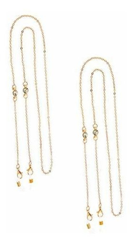 Cadena Para Lentes - Exceart 2pcs Gold Plated Eyeglass Chain