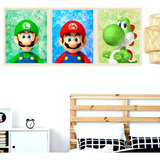 Set X3 Cuadros Infantiles Mario Bros- Varias Medidas