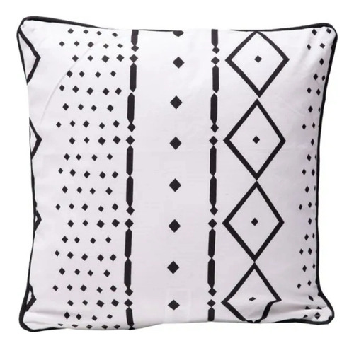 Cojin 40x40cm Deco Tribal Puntos Blanco Dib