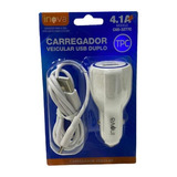 Carregador Veicular Turbo 4.1a Inova Usb + Cabo Tipo C