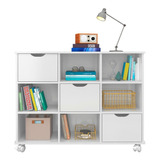 Prateleira Qmovi Nicho Organizador 1478 Branco/branco Pintura Uv - 108cm X 83cm X 33cm E 15mm De Espessura - Suporta Até  22kg