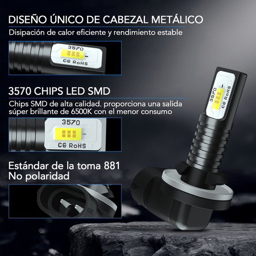 11000lm Kit De Faros Led Luz Alta Y Baja Hyundai Series