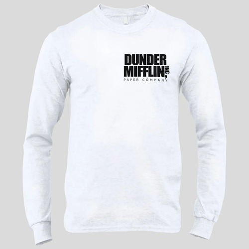 The Office Dunder Mifflin Pocket Print Playera Manga Larga