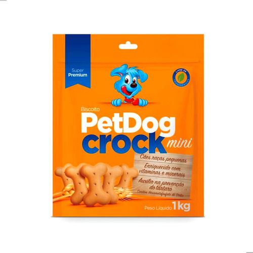 Biscoito Pet Dog Crock Mini Para Cães Raças Pequenas 1kg
