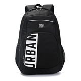 Mochila Wanderlust Urban Mode Con Bolsillo Porta Notebook Color Negro - 34091 Diseño De La Tela Liso