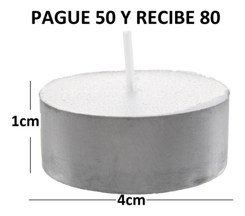 Velas Tea Light Para Pebetero Set X 50 Unidades Blancas