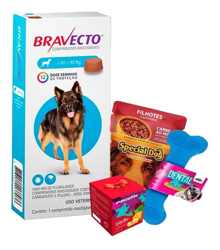 Bravecto Antipulgas E Carrapatos Cães De 20 A 40kg + Brinde