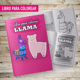 Libro Para Colorear Pintar Kit Imprimible Souvenir Llama 