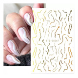 Adesivos Para Unhas De Ondas E Curvas Delicadas Coloridas