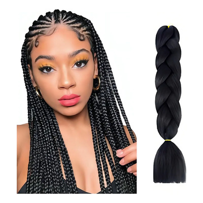 Extensiones 100% De Kanekalon Puro Para Trenzas Africanas Color Negro | Meses sin interés