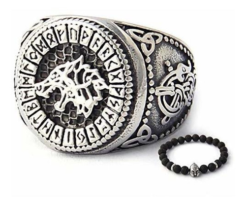 Anillo Fenrir Vikingo En Acero Inoxidable