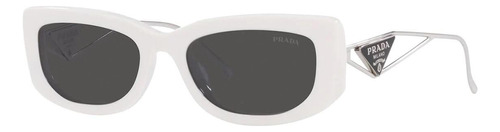 Prada Spr 14y 142-5s0 Symbole Rectangle White Silver