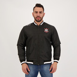 Jaqueta Corinthians Bomber Vintage Preta E Branca