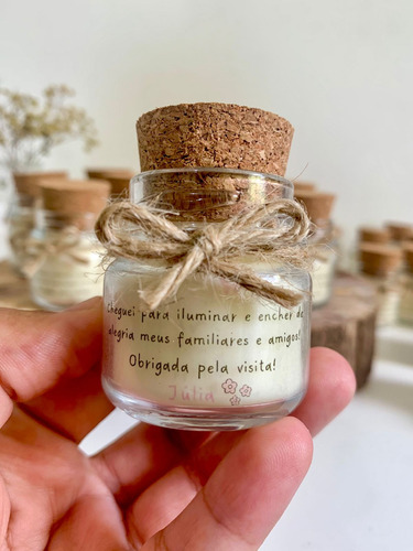 20 Mini Velas Personalizadas - 40gr Lembrancinha