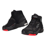 Botas Para Moto Alpinestars Cr- X Drystar Negro/ Rojo Camo