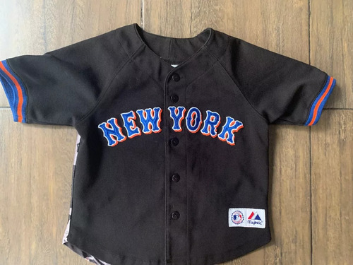 Jersey Beisbol Majestic Mlb Mets New York Bebe 1 Año Jn07