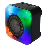 Parlante Portatil Inalambrico Bluetooth Luz Led Rgb Fm Usb Color Negro