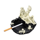 Cenicero De Calavera Para Halloween Con Soporte De Humo