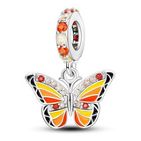 Charm Mariposa Reluciente Dije Plata Para Pulsera Pandor