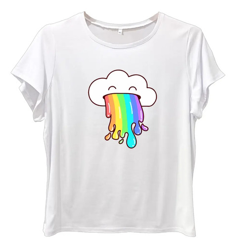 Blusa Playera Nube Arcoiris Mujer Tallas Extras