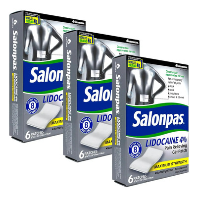 Paquete De 3 Salonpas Lidocaina Maxima Fuerza Importado | Envío gratis