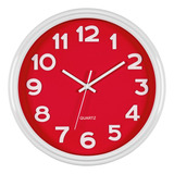 Bernhard Products Reloj De Pared Rojo De 12.5 Pulgadas, Sile