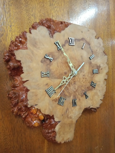 Reloj De Pared Artesanal Rustico Analogico- Usado