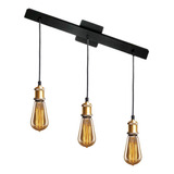 Portalamparas Vintage E27 Colgante Jersey 3 Luces Lineal