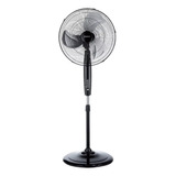 Ventilador De Pie Peabody Negro Con 3 Palas Color Plateado D