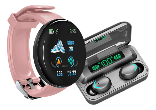 Combo Smartwatch Band Reloj Inteligente D18 + Auricular F9-5