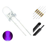 20x Led 5mm Alto Brilho Ultravioleta Uv + Resistor 12v Termo