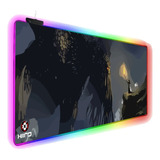 Mousepad Xxl Luz Rgb Gaming Almohadilla Lovecraft Asimov Led Color Negro Diseño Impreso Cthulhu