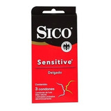 Preservativos Sico  Sensitive Delgado, 2 Cajas Con 3 Piezas