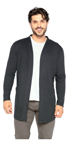 Casaco Cardigan Masculino Sobretudo Blazer Longo Sem Capuz