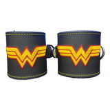 Grilletes Personalizados Gym Pesas Mujer Wonder Woman Negro