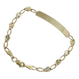 Esclava Pulsera Oro 10k Tejido Corazones 16cm