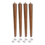 Kit 4 Pe Palito 75cm Amêndoa Claro + Chapa Metal Inclinada