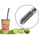 Kit Terere Trots Cuia Copo Revestido Couro Bomba Rosca Inox