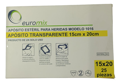 Aposito Esteril Transparente Para Heridas 15x20cm Pack X 5 U