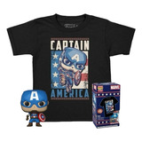 Funko Pop Tees Captain America Con Pocket Pop Talla M