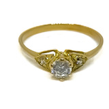 Anillo Cintillo Compromiso Cristales Oro 18k T:17 