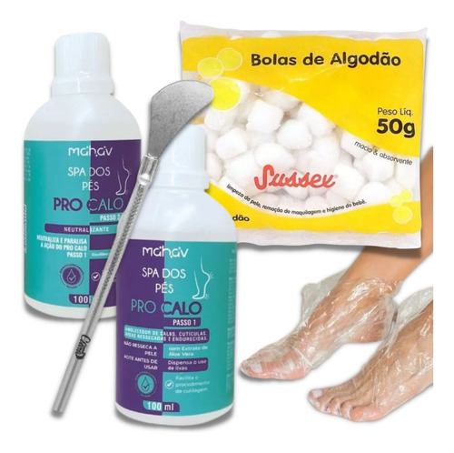 Kit Mahav Pro Calo + Bisturi 222 + 10 Botinhas + Algodão 50g