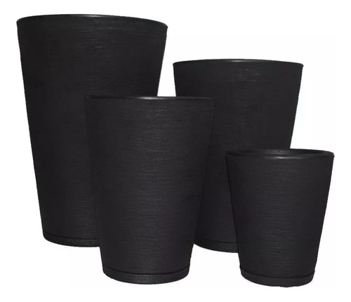 Kit Jogo Vasos Grafiato Luxo Planta Casa Jardim 4 Tamanhos