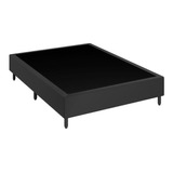 Cama Box Casal Base Suede 40x138x188- Preta